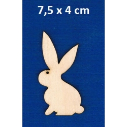 Królik , zajączek   7,5x4cm / Wielkanoc / sklejka #3mm / IV , zając